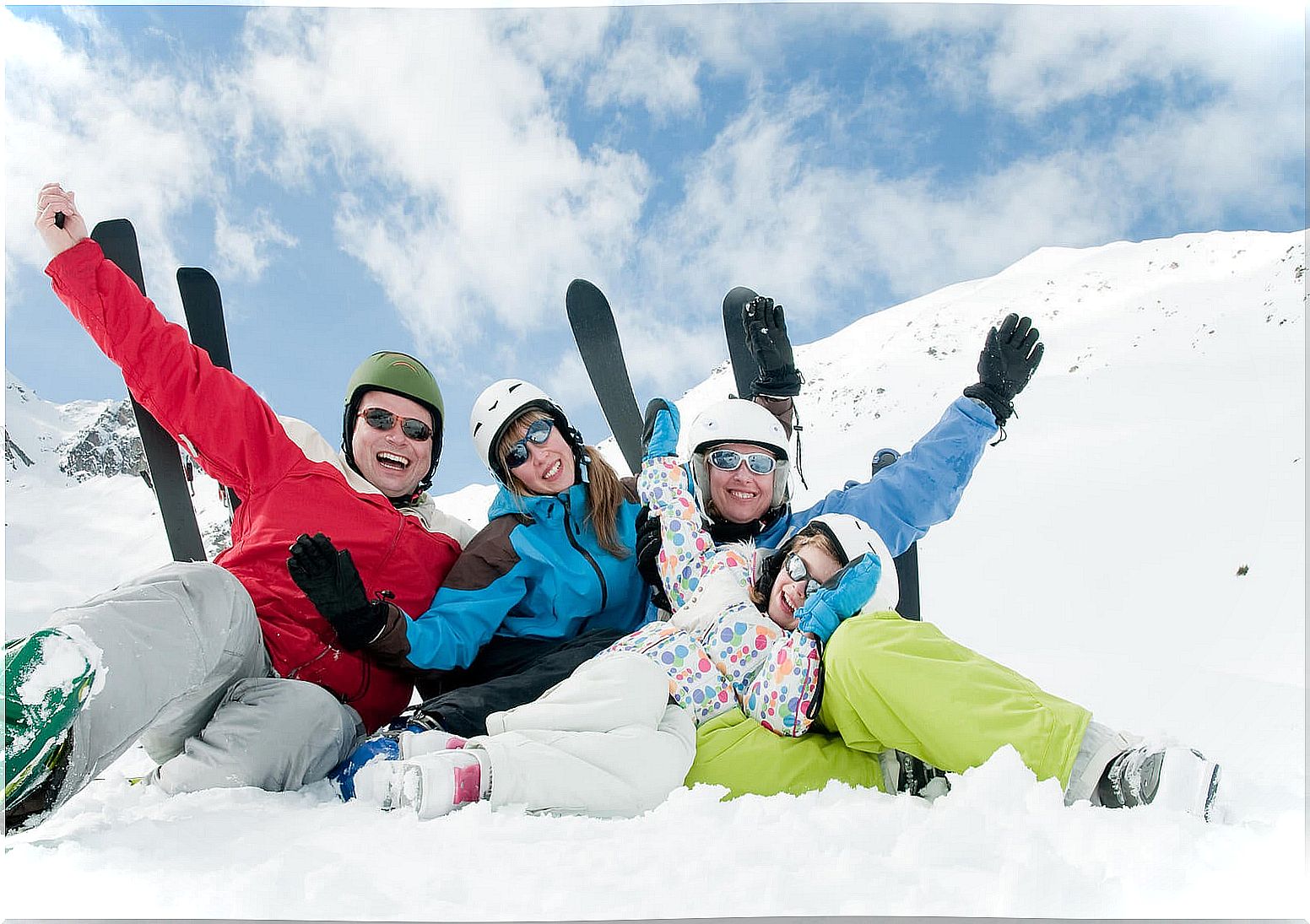 Family in the snow.