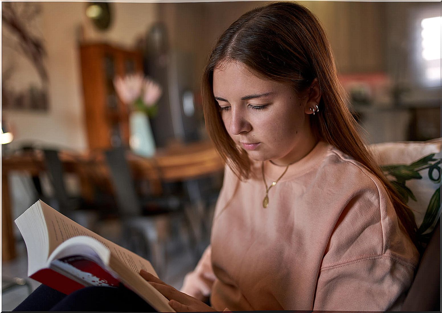 Teenager reading.