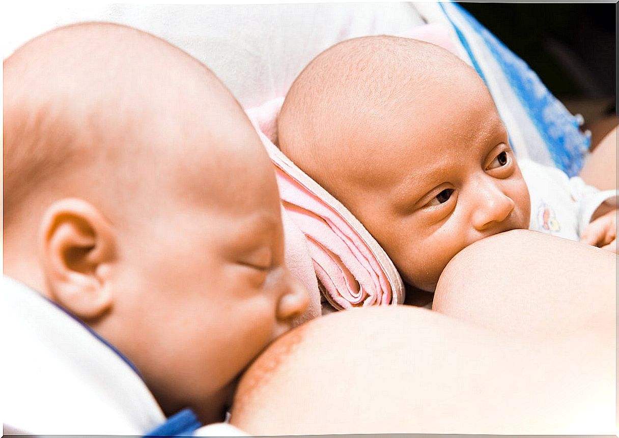 Breastfeeding twins.